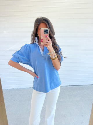 Easy On Me Periwinkle Top - Instyle Boutique