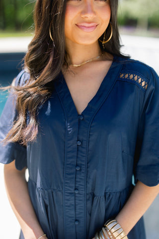 Seaside Scallop Midi Dress - Instyle Boutique