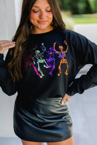 Dancing Skeletons Black Top
