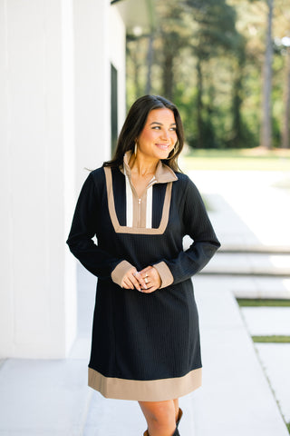 Downtown Energy Black Contrast Dress
