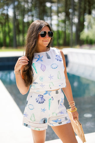 Shoreline Drift Printed Linen Set - Instyle Boutique