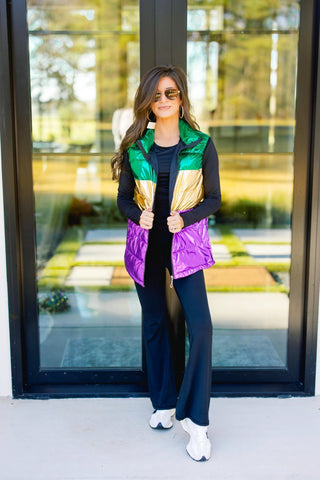 Mardi Party Puffer Vest - Instyle Boutique