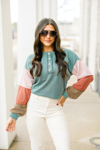 Sage And Rose Ribbed Top - Instyle Boutique