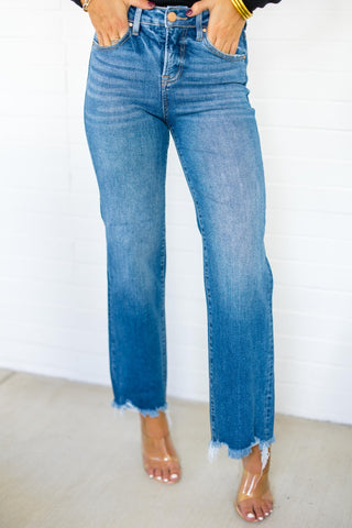 Molly Medium Wash Straight Leg Denim - Instyle Boutique