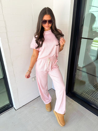 Effortlessly Yours Heathered Pink Set - Instyle Boutique