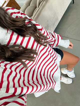 Simply Striped Mock Neck Pullover