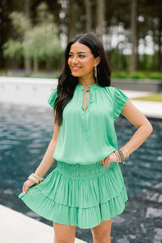 Meadow Pleated Mini Dress - Instyle Boutique