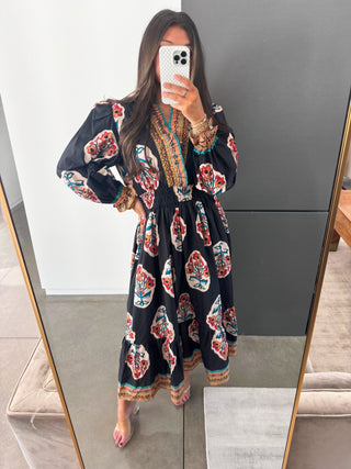 Be Bold Black Printed Dress - Instyle Boutique