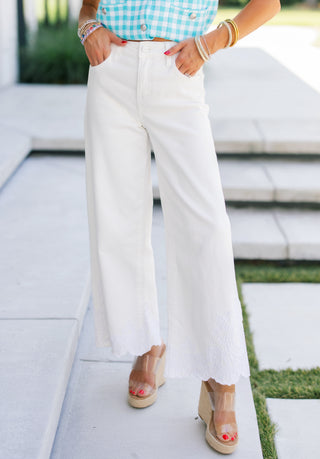 Sunday Best Eyelet Denim - White