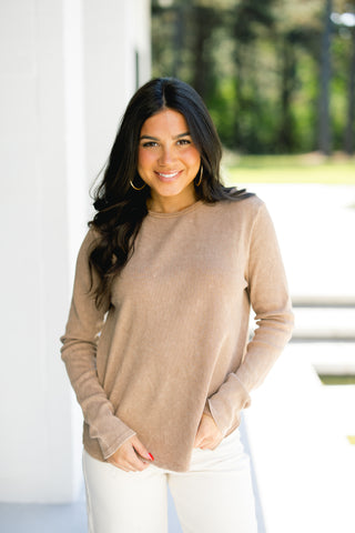 Made For More Mineral Wash Open Back Top-Mocha