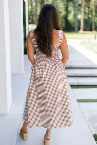 Uptown Plaid Midi Dress