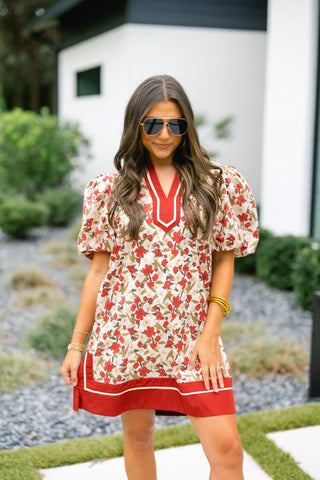 Everly Ecru Printed Dress