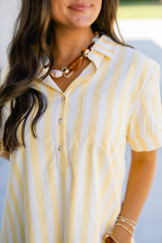 Sunny Side Stripe Shirt Dress - Instyle Boutique