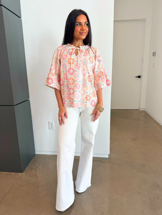 Sunny Medallion Popover Top - Instyle Boutique