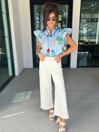 Morning Air Flutter Sleeve Top - Instyle Boutique