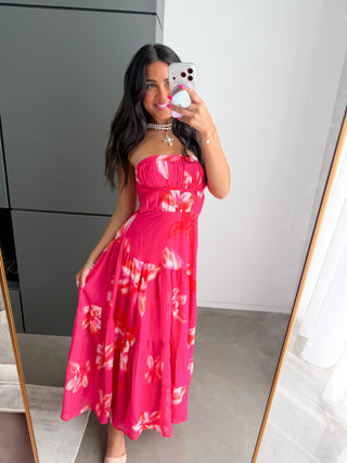 Hibiscus Horizon Midi Dress - Instyle Boutique
