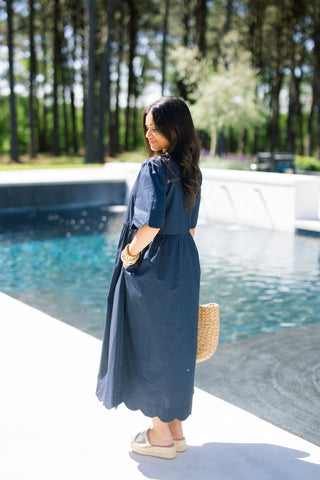 Seaside Scallop Midi Dress - Instyle Boutique