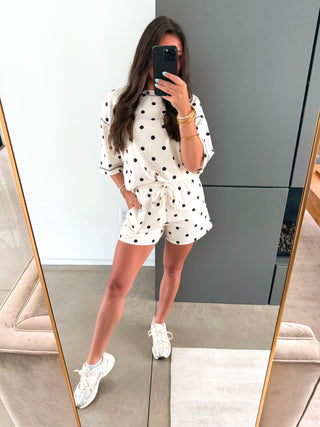 Polka Dot Pretty Black & Beige Set