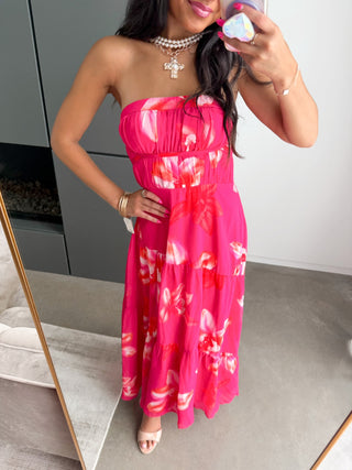 Hibiscus Horizon Midi Dress - Instyle Boutique