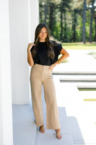 Mia Black Short Sleeve Top
