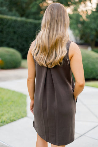 Work To Weekend Brown Dress - Instyle Boutique