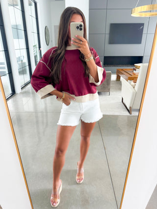 Busy Days Burgundy Top
