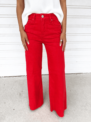 Fiesta Red Wide Leg Jeans ~PREORDER~ - Instyle Boutique