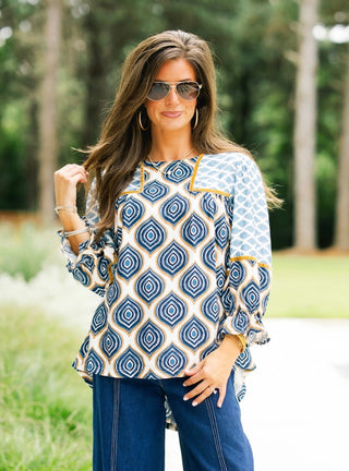 Sapphire Mirage Printed Top - Instyle Boutique