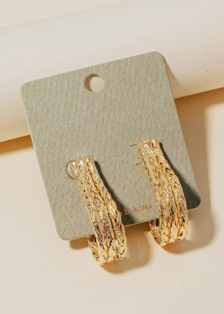 Triple Layered Rope Textured Earrings