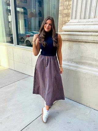 The Monaco Midi Navy Dress - Instyle Boutique