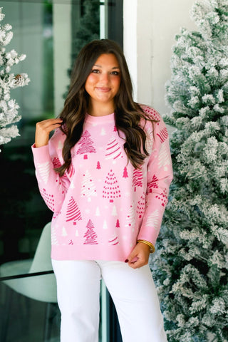 Merry in Pink Christmas Sweater - Instyle Boutique