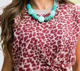 Round Top Turquoise Necklace - Instyle Boutique