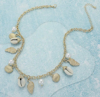 Shell and Pearl Charm Necklace