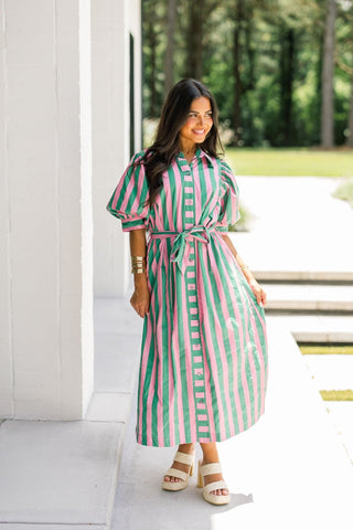 Court to Cocktails Striped Dress - Instyle Boutique