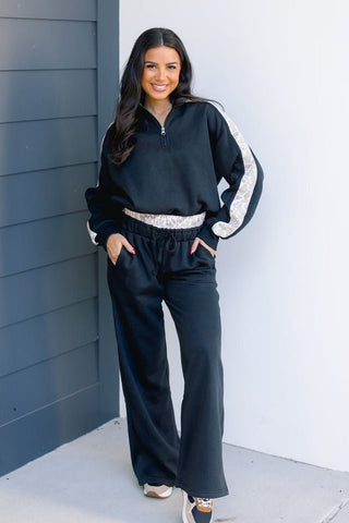 Camo Trimmed Black Set - Instyle Boutique