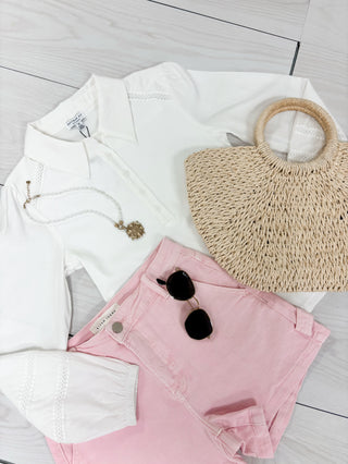 Aria Ribbed Collared Shirt