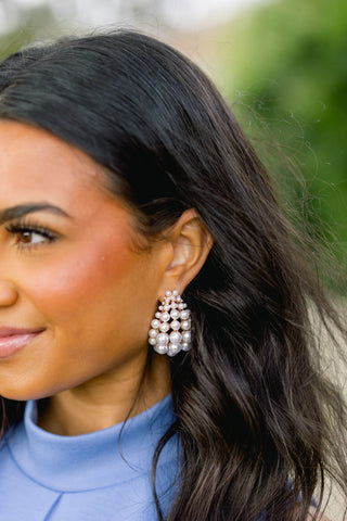 Pearl Luxe Cluster Statement Earrings - Instyle Boutique
