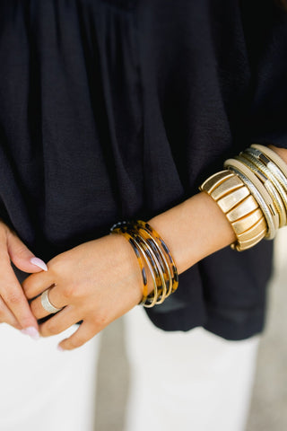 Faux Tortoise Luxe Bangle Stack - Instyle Boutique
