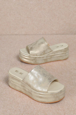 Harbor Gold Platform Slides - Instyle Boutique