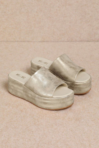 Harbor Gold Platform Slides - Instyle Boutique