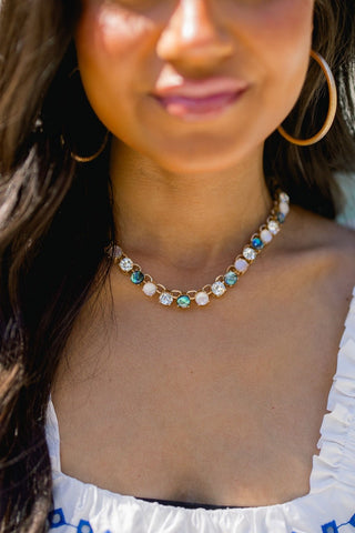 Round Stone Necklace - multi - Instyle Boutique