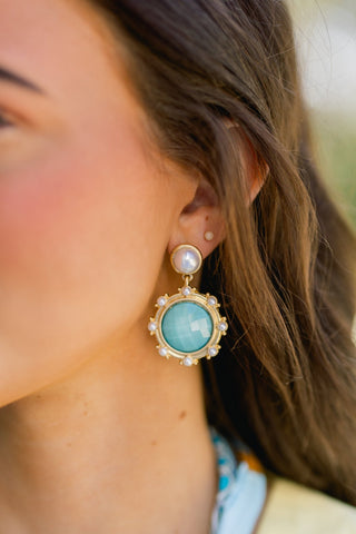 Aqua Glow Statement Earrings - Instyle Boutique