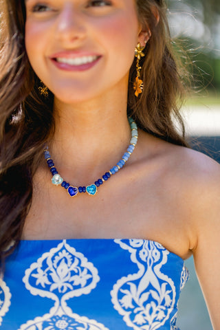 All Hearts Necklace - Blue - Instyle Boutique