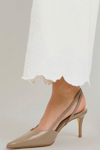 Sunday Best Eyelet Denim - White - Instyle Boutique