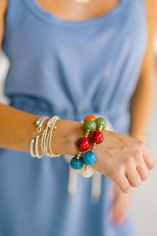 Color Pop Ball Bead Stretch Bracelet - Instyle Boutique