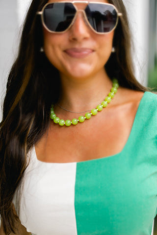 Love Big Necklace- Green - Instyle Boutique