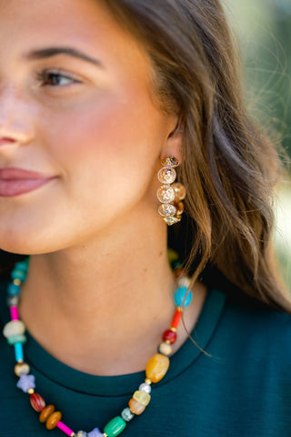 Golden Coin Hoop Earrings - Instyle Boutique