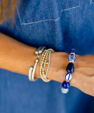 Coastal Blue Artisan Beaded Bracelet - Instyle Boutique