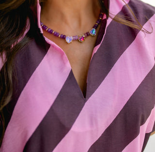 All Hearts Necklace - Purple - Instyle Boutique