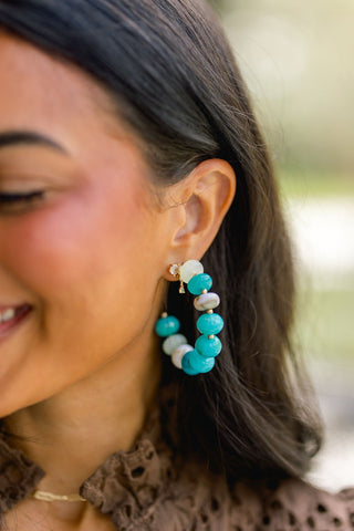 Moonstone Magic Beaded Hoop Earrings - Instyle Boutique